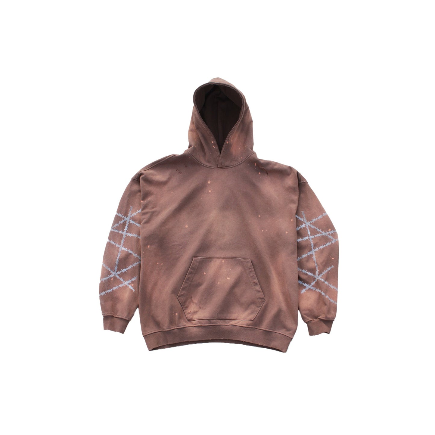 BROWN DISTRESSED HOODIE