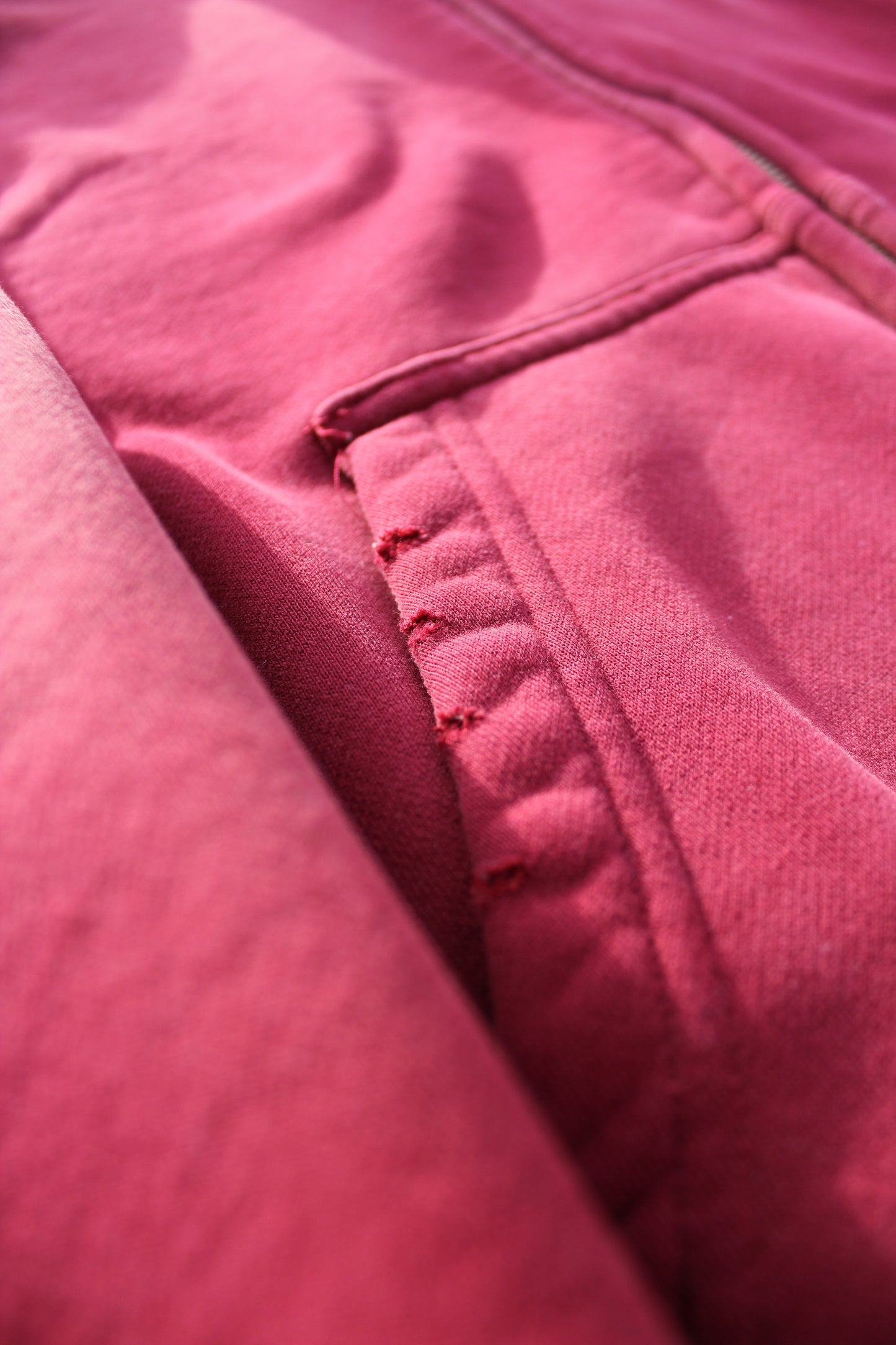 RED WASHED DOUBLE ZIP-UP